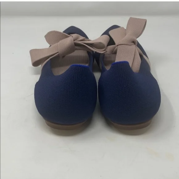 Rothy's Sapphire Blue Mary Jane Bow Tie Pointed Toe Flats Size 11 Brand New - Picture 3 of 5